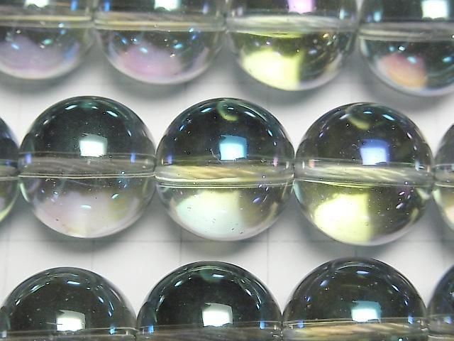 [Video] Blue Green Flash Crystal (Smelted Quartz) Round 16mm 1strand beads (aprx.14inch/35cm)