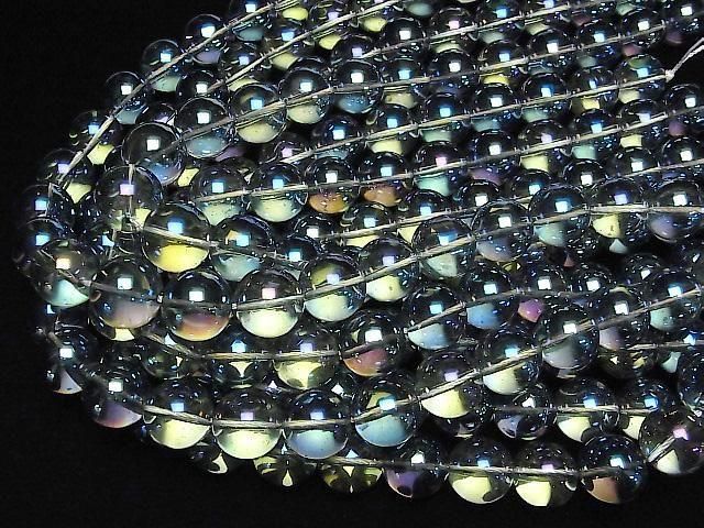 [Video] Blue Green Flash Crystal (Smelted Quartz) Round 16mm 1strand beads (aprx.14inch/35cm)