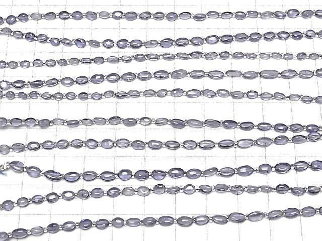 [Video]High Quality Iolite AA++ Small Size Oval 1strand beads (aprx.5inch/13cm)