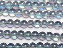 [Video] Blue Flash Crystal (Melted Quartz) Round 4mm 1strand beads (aprx.15inch/36cm)