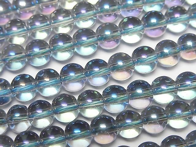 [Video] Blue Flash Crystal (Melted Quartz) Round 6mm 1strand beads (aprx.15inch/36cm)