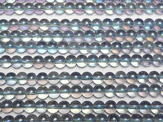 [Video] Blue Flash Crystal (Melted Quartz) Round 6mm 1strand beads (aprx.15inch/36cm)