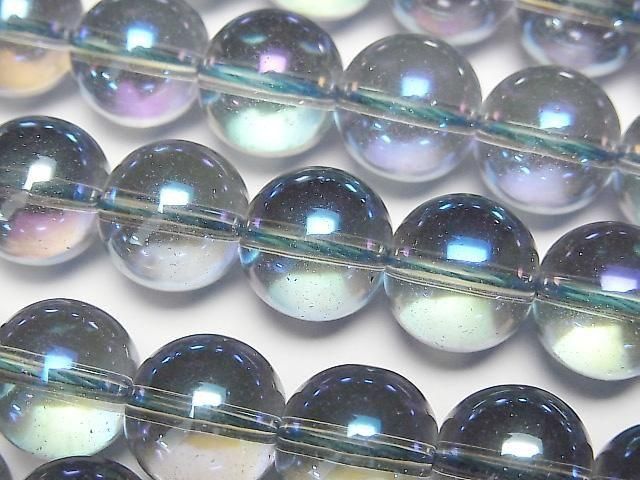 [Video] Blue Flash Crystal (Melted Quartz) Round 12mm 1strand beads (aprx.15inch/36cm)