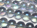 [Video] Blue Flash Crystal (Melted Quartz) Round 12mm 1strand beads (aprx.15inch/36cm)