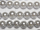 [Video]Shell Pearl Silver Round 7mm 1strand beads (aprx.15inch/38cm)