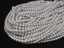 [Video]Shell Pearl Silver Round 7mm 1strand beads (aprx.15inch/38cm)
