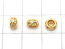 Silver925 Rondelle 6x6x3mm(with CZ) 18KGP 2pcs