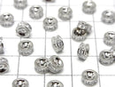 Silver925 Rondelle 4.5mm,6mm(with CZ) Rhodium Plated 2pcs