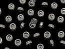 Silver925 Rondelle 4.5mm,6mm(with CZ) Rhodium Plated 2pcs