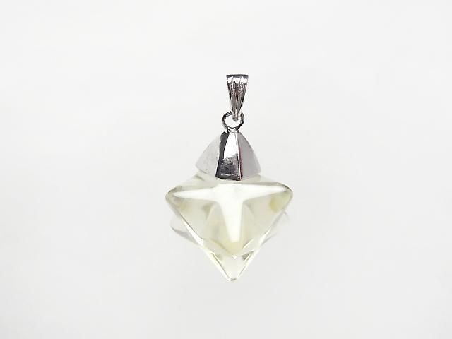 [Video] Libyan Desert Glass Merkaba 16x16x10mm Pendant Silver925 1pc