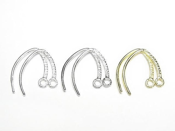 Silver925 Earwire 17x12mm [Sterling Silver Finish][Rhodium Plated][18KGP] 1pair