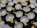 [Video] White Chalcedony Shell Charm 15x14mm 1pc