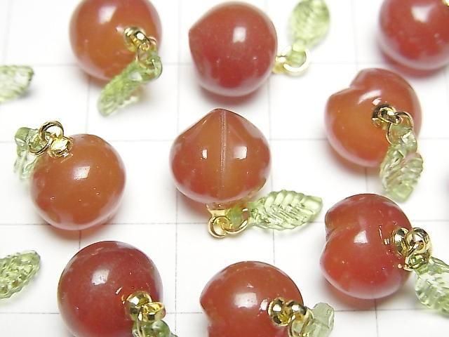 [Video] Red Agate Fruit Charm [Plum] 3pcs