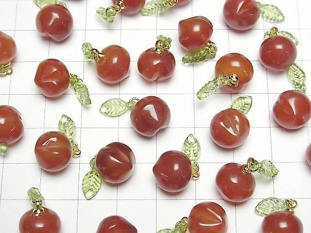 [Video] Red Agate Fruit Charm [Plum] 3pcs