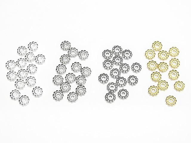 Silver925 Rondelle Daisy 4mm [Pure Silver Finish][Rhodium Plated][Oxidized Finish][18KGP] 5pcs