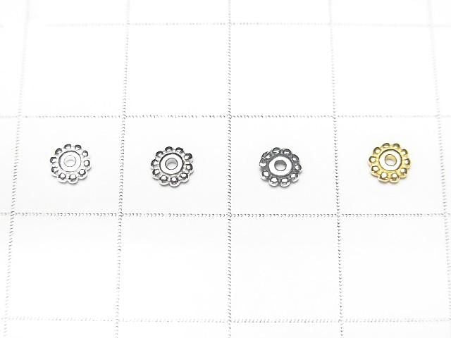 Rondelle Margueritte Argent925 4mm [Finition Argent Pur][Plaqué Rhodium][Finition Oxydée][Plaqué Or 18 carats] 5 pièces
