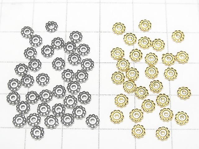 Silver925 Rondelle Daisy 4mm [Pure Silver Finish][Rhodium Plated][Oxidized Finish][18KGP] 5pcs