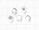 Silver925 Cube 5x5x5mm [Sterling Silver Finish][Rhodium Plated][18KGP] 3pcs