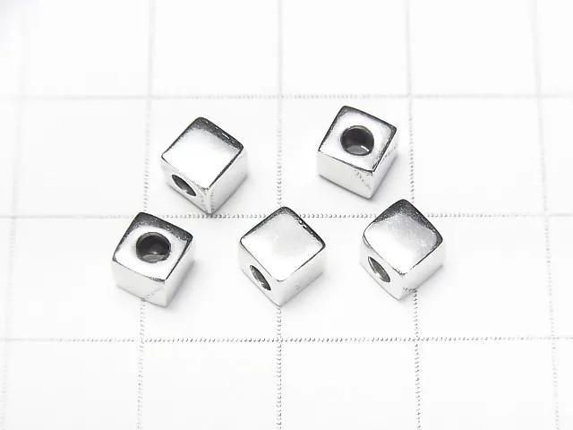 Cube 5x5x5mm en Argent 925 [Finition Argent Sterling][Plaqué Rhodium][Plaqué Or 18K] 3 pièces