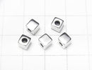 Silver925 Cube 5x5x5mm [Sterling Silver Finish][Rhodium Plated][18KGP] 3pcs