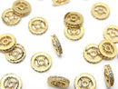 Metal parts Rondelle [4.5mm][6mm][8mm] Gold color (with CZ) 2pcs