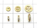 Metal parts Rondelle [4.5mm][6mm][8mm] Gold color (with CZ) 2pcs