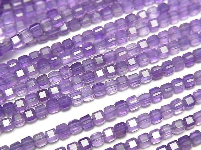 [Video]High Quality! Amethyst AA++ Cube Shape 2x2x2mm 1strand beads (aprx.15inch/36cm)