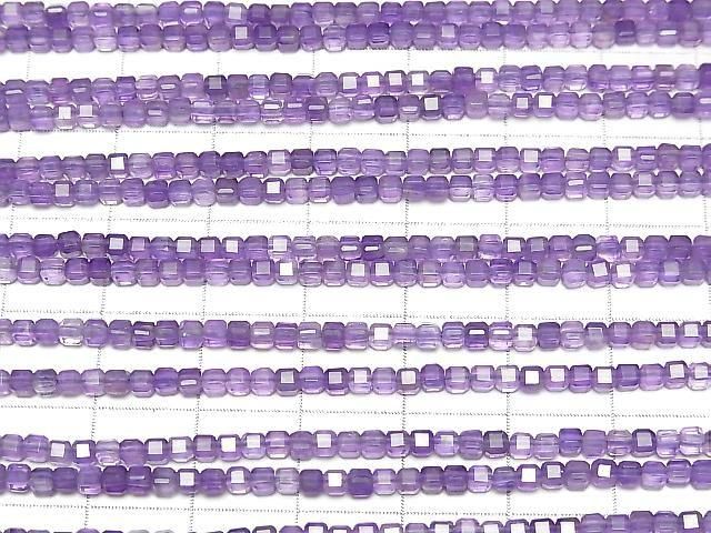 [Video]High Quality! Amethyst AA++ Cube Shape 2x2x2mm 1strand beads (aprx.15inch/36cm)