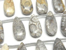 [Video] Fossil Coral Pear shape (Smooth) half or 1strand (14pcs )