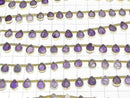 [Video]Amethyst Bezel Setting Pear shape half or 1strand beads (aprx.6inch/16cm)