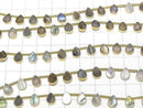 [Video]Labradorite Bezel Setting Pear shape half or 1strand beads (aprx.6inch/16cm)