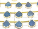 [Video] Blue Apatite Bezel Setting Chestnut half or 1strand beads (aprx.7inch/18cm)