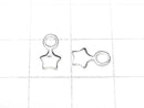 Silver 925 Star Charm 9x5mm [Pure Silver Finish][Rhodium Plated][18KGP] 5pcs