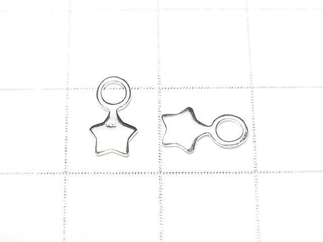 Silver925 Star Charm 9x5mm [Pure Silver Finish] [Rhodium Plated] [18KGP] 5pcs