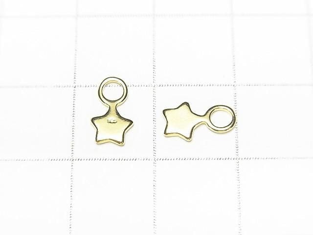 Silver925 Star Charm 9x5mm [Pure Silver Finish] [Rhodium Plated] [18KGP] 5pcs