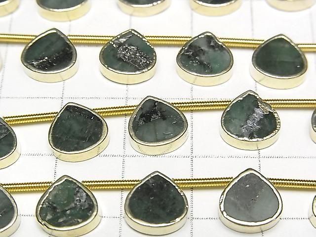 [Video]Emerald Bezel Setting Chestnut half or 1strand beads (aprx.6inch/16cm)