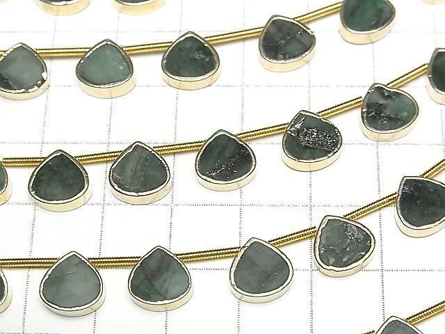 [Video]Emerald Bezel Setting Chestnut half or 1strand beads (aprx.6inch/16cm)