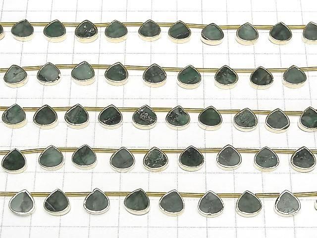[Video]Emerald Bezel Setting Chestnut half or 1strand beads (aprx.6inch/16cm)
