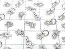 Silver925 Star Charm with Jump Ring 5.5x4.5x1.5mm (with CZ) Rhodium Plated 3pcs