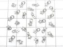 Silver925 Star Charm with Jump Ring 5.5x4.5x1.5mm (with CZ) Rhodium Plated 3pcs