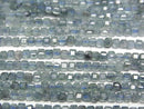 [Video] High Quality! Smoky Blue Tourmaline AA+ Cube Shape 2x2x2mm Half or 1strand Beads (approx. 15 inches/38 cm)