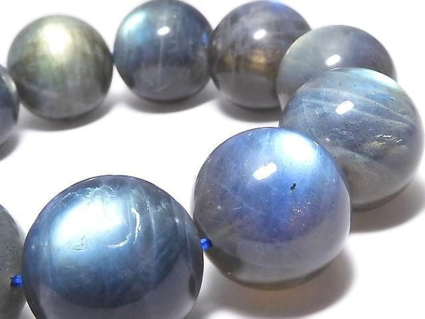 [Video][One of a kind] Labradorite AAA- Round 19.5mm Bracelet NO.1