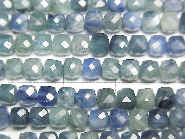 [Video] High Quality! Multicolor Kyanite AAA Cube Shape 4x4x4mm Half or 1strand Beads (approx. 15 inches/36 cm)