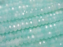 [Video] High Quality! Amazonite Silica AAA- Faceted Button Rondelle 4x4x2mm 1strand Beads (approx. 15 inches/37 cm)