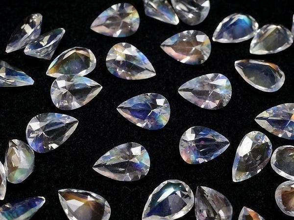 [Video]High Quality Andesine Labradorite AAAA Loose stone Pear shape Faceted 6x4mm 1pc