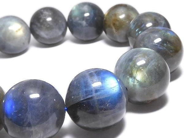 [Video][One of a kind] Labradorite AAA- Round 19.5mm Bracelet NO.3