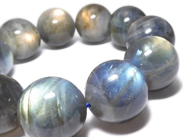 [Video][One of a kind] Labradorite AAA- Round 21mm Bracelet NO.4