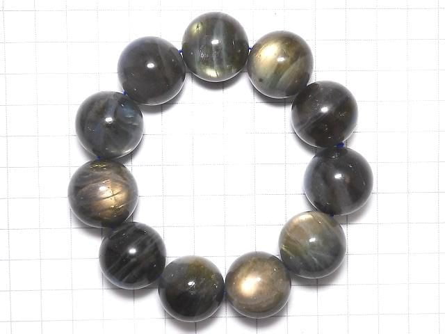 [Video][One of a kind] Labradorite AAA- Round 21mm Bracelet NO.4