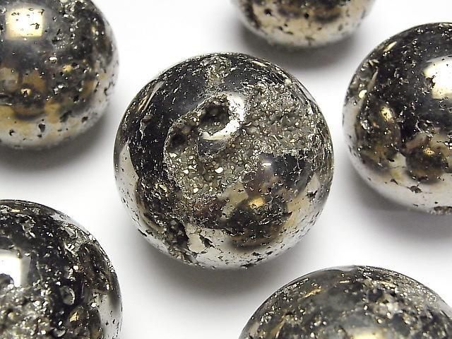 [Video] Golden Pyrite Sphere, Round 40mm-47mm 1pc