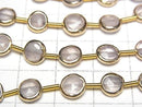 [Video]Rose Quartz Bezel Setting Faceted Coin half or 1strand beads (aprx.7inch/18cm)